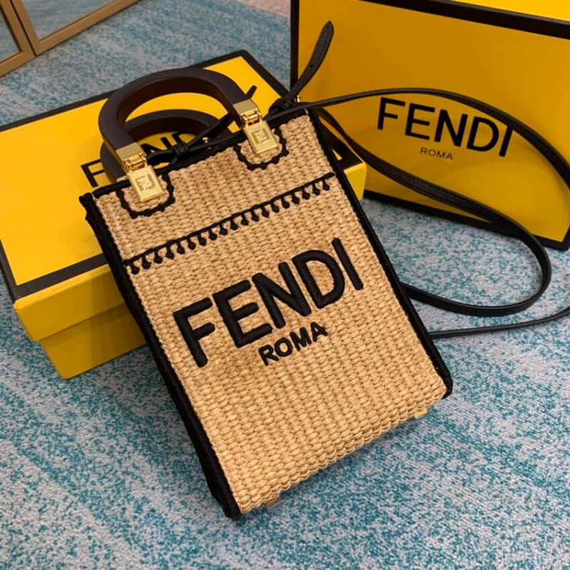 Fendi Sunshine Mini Gewebte Tasche Bs Beige Replica Taschen Shop